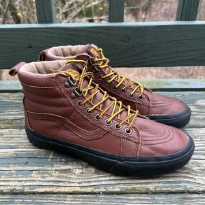 Vans Sk8-Hi MTE Brown Leather Sneakers Shoes Men’s Size 7 Women’s Size 8.5